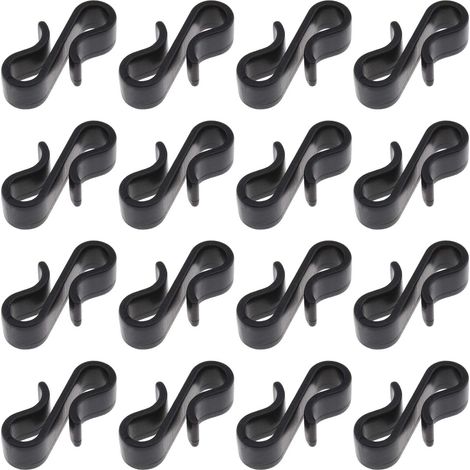 120pcs Crochet de Gouttière Clip de Lumière Crochets à Pince en Forme S Plastique pour Décoration Noël Lumières Suspendues