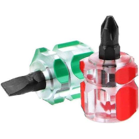 Jeu de tournevis pour machines à coudre - Mini tournevis plats et cruciformes, acier au chrome-vanadium, rouge, outil compact (1/5)