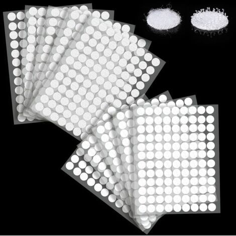 1080 Pcs Scratch Autocollant Rond, Scratch Autocollant Double Face, 540 Paires 10mm Pastille Scratch Autocollant Crochets et Boucles, Pastille Scratch Autocollant pour DIY, Artisanat etc (1/5)