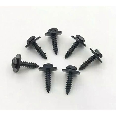 10 vis autotaraudeuses universelles en métal de 5 mm pour fixation de panneau d'aile de voiture, vis de protection linéaire sous l'aile (1/4)