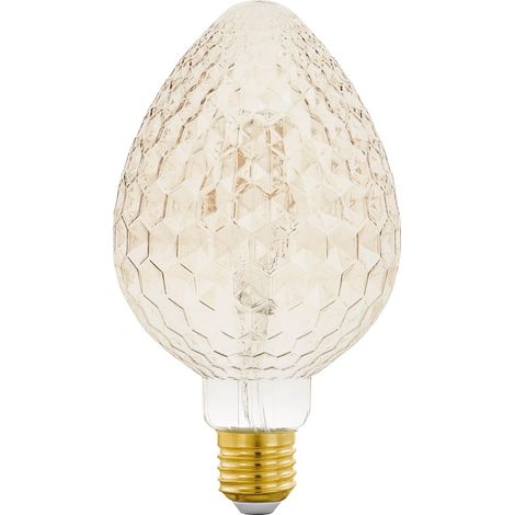 Lampe LED E27 dimmable grande taille, ampoule ambrée structurée (1/4)