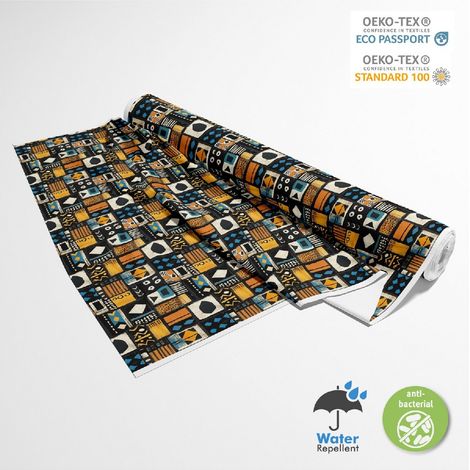 TISSUS DÉCORATIFS D'EXTÉRIEUR OXFORD - Motif africain DX18003 (1/5)