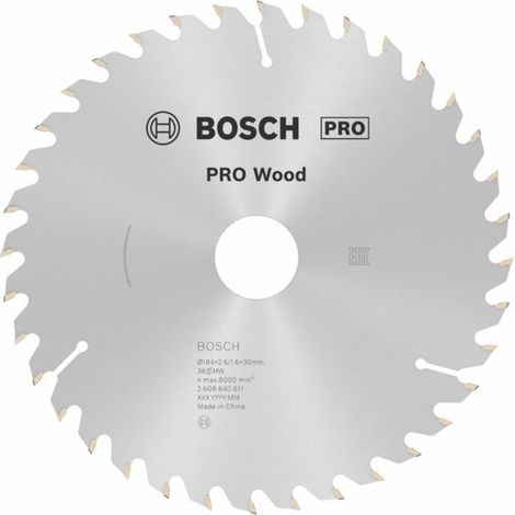Lame de scie circulaire PRO Wood, 184 x 2,6 x 30 mm, T36