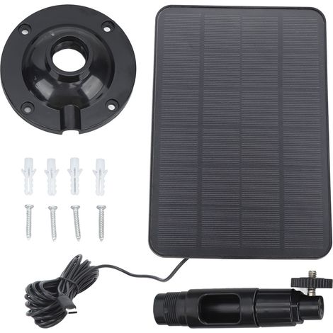 Ortviai Panneau Solaire 10 W 5 V pour Caméra de Sécurité Extérieure, Monocristallin, Étanche IP65, Noir, USB-C