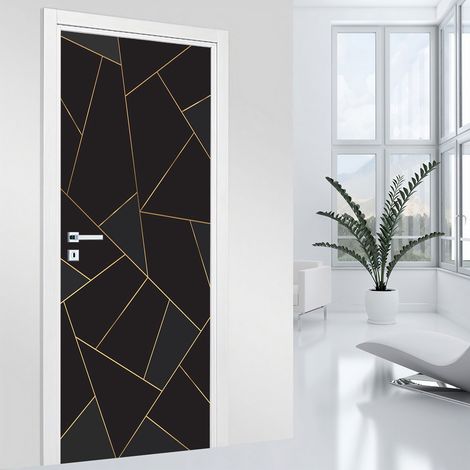 Stickers pour porte - Motif géométrique - 93 x 205 cm - Adhésif + Protection MATE (1/2)