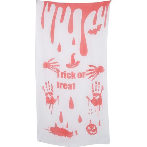 Voile Sanguin Porte Halloween - Décoration Murale Effrayante Réutilisable pour Maison Hantée et Fête Zombie (1/5)