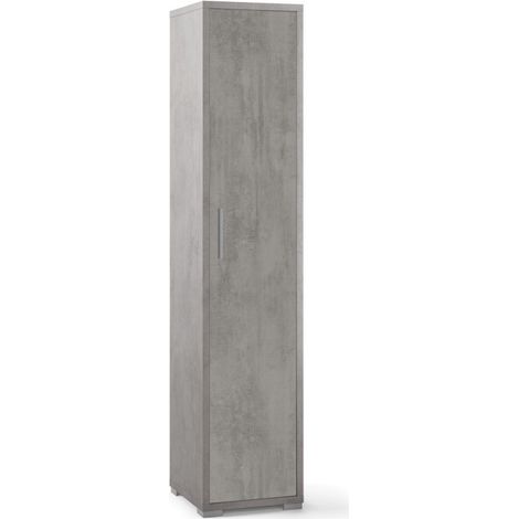 Schmaler Mehrzweckschrank aus Holz Beton Cement 39x41x H182 cm