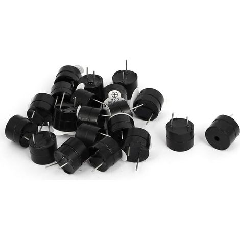 DC 12V Industrieelektronik 2 bornes Zylinder Dauerton Buzzer Schwarz 20st