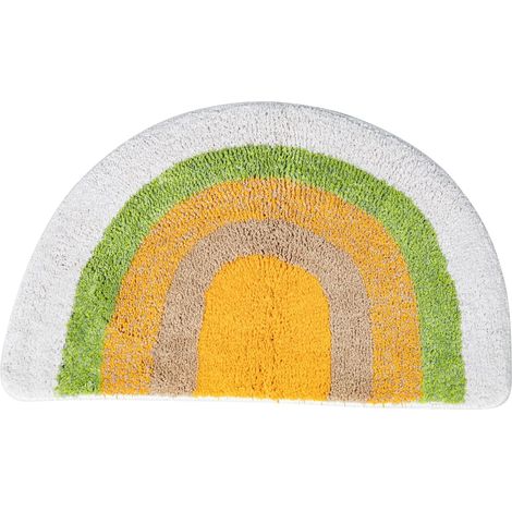 Tapis de Bain Arc-en-Ciel Demi-Rond Absorbant en Polyester (1/5)