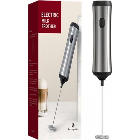 Electric Milk Frother - USB Rechargeable - Stainless Steel - For Home Kitchen Use - 1 Piece (1/5)