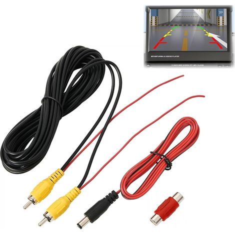 6M Rallonge Câble vidéo Camera de Recul, Câble vidéo RCA pour caméra de recul, AV Double Blindage, avec câble DC 1M et Adaptateur RCA, pour Connexion à un Moniteur et Caméra de Véhicule (1/5)