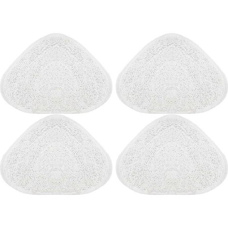 Lot de 4 lingettes pour balai vapeur, lavables et réutilisables, de forme triangulaire, pour le nettoyage des sols. (1/5)