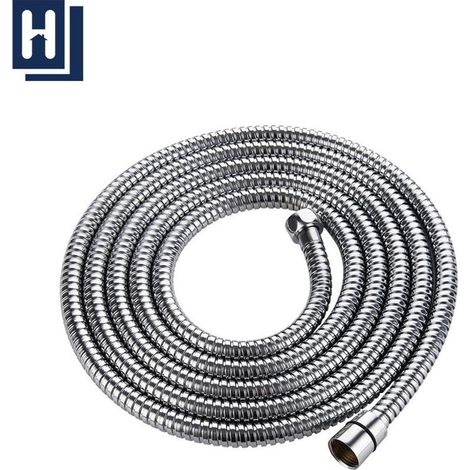 m shower hose with double twist protection. High-quality shower hose, stainless steel pipe, twist-proof, extremely flexible, 1/2 inch chrome (1/5)