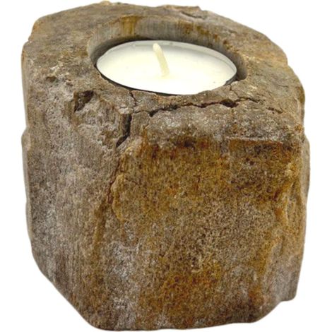 Bougeoir en bois pétrifié - Simple bas- Vendu par 1 (1/2)
