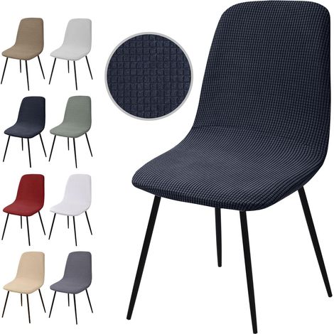 Housse de Chaise Extensible 4 pièces, Housse de Salle à Manger Amovible Lavables Couverture de Chaise en Jacquard Revêtement de Chaise pour Salle à Manger,Hôtel,Décor,Mariage(Y-Gris Foncé, 4 Pièces) (1/4)