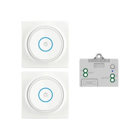 Interrupteur Sans Fil, Interrupteur Auto-générateur Mobile 433Mhz 220V Relais Mini récepteur Rf émetteur Radio Télécommande 100M Contrôle De Portée Pour La Lumière(2Interrupteurs 1Récepteur)