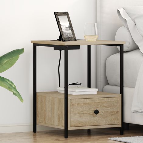 Armario de Noche 2 uds. Roble Sonoma 42 x 41 x 56 cm vidaXL (1/5)