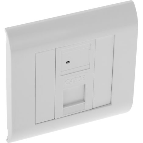 BeMatik - Caja de pared o canaleta de 80x80 con 1 RJ45 FTP Cat.5e 568B