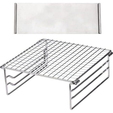 Grille de cuisson pliante - Mini barbecue d'extérieur en acier inoxydable - Pour pique-nique, randonnée, camping, barbec Étiquette (1/3)
