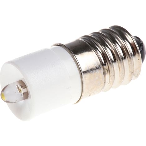 Voyant à LED Blanc, culot E10, 130V c.a. ( Prix pour 1 )