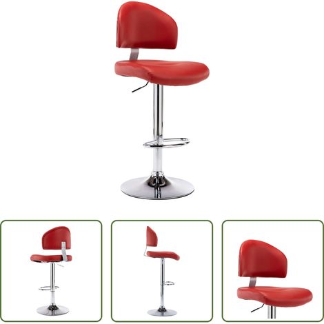Confort d'assise - Tabouret de bar Rouge bordeaux Similicuir (1/5)