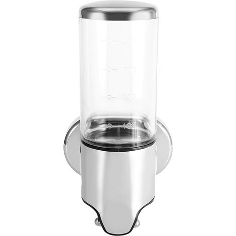Distributeur de savon liquide mural 500 ml, pompe transparente pour salle de bain, douche, cuisine ou hôtel. (1/5)