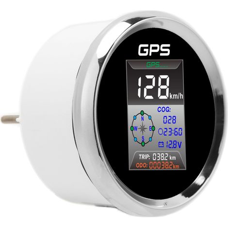 Compteur de vitesse GPS numérique 85mm Noeuds MPH KMH Rétroéclairage LED IP67 Antibuée Étanche pour Bateau Yacht Voiture Moto 9-32V 910-00269 (1/5)