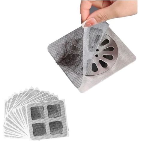 Lot de 50 Autocollants Jetables，Protection De Drain Filtre Evier, Attrape Cheveux Douche pour Canalisations De Douche-wj (1/4)