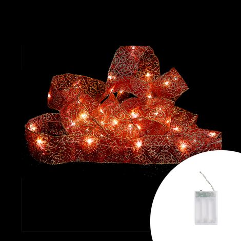 Nastro toulle rosso e dorato 5 metri da 50 Microled a batteria Wisdom (1/4)