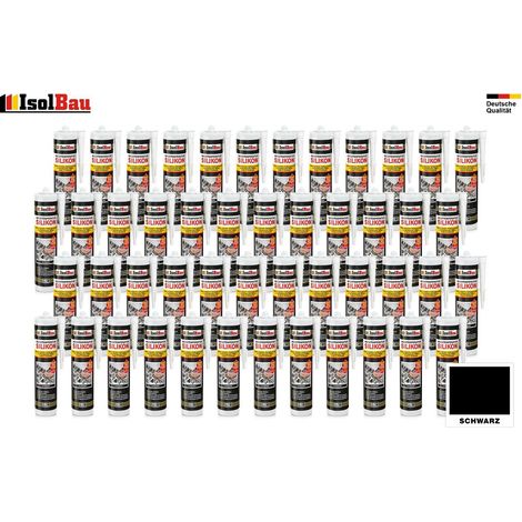 IsolBau Hochtemperatursilikon 350 °C Schwarz Hochtemperatursilikon 48 x 300 ml (1/3)