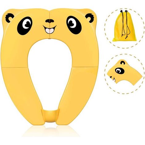 Toilettenverkleinerer mit blauem Panda-Design – Toilettentrainer – Klappbarer Toilettensitz – Toilettensitzverkleinerer – Kindertoilettensitz (1/5)