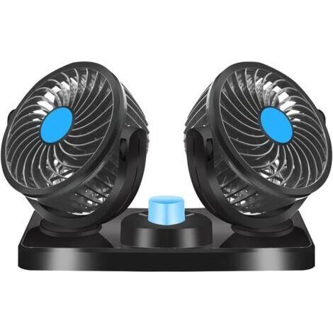 FENOPLASTICAVentilateur double tête Longzhiming 12V, rotation à 360°, 2 vitesses de ventilation, compatible avec tous les véhicules domestiques ou peut être alimenté via un allume-cigare 12V CC. (1/5)