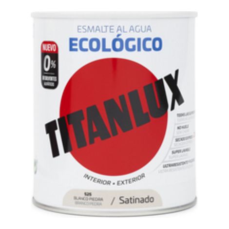 Titanlux Ecológico Esmalte al agua mulisuperficie Satinado Blanco Piedra 250 ml (1/2)