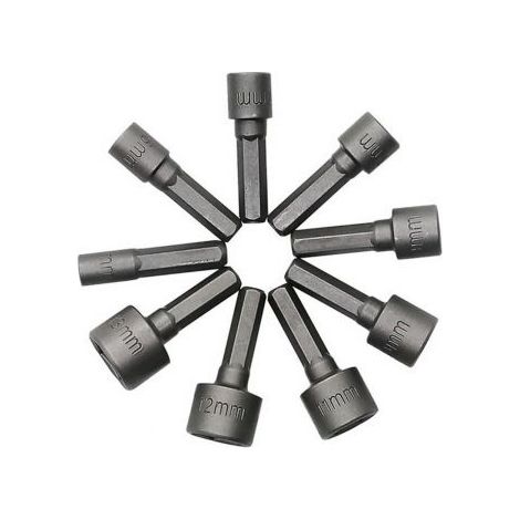 Set 9 Pezzi Adattatore Esagonale Chiavi a Bussola Tubo per Trapano Avvitatore (1/5)