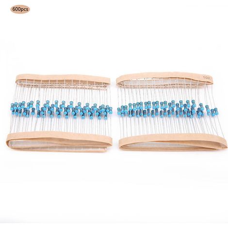 Kit d'assortiment de 600 résistances 1/4 W 1 % (1 kΩ / 2 kΩ / 3 kΩ / 10 kΩ). (1/5)