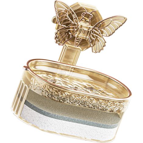 Doppellagige Seifenschale, formschön und elegant, mit Vakuumansaugung, Wasserablauf und Schwamm für Bad und Küche, goldfarben (1/5)
