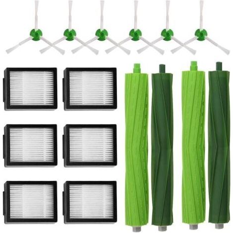 Komplettes Set für Roomba E5/i7. Großes Ersatzteilset für E5, E6, i7 und i7+ inklusive 6 Seitenbürsten, 6 Filtern und 2 Mittelwalzen. (1/5)