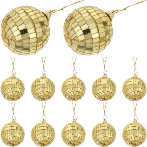 12pièces Boules Disco Décoratives Réfléchissantes pour Sapin de Noël Mariage Fête et Décoration Suspendue Intérieure Extérieure (1/5)