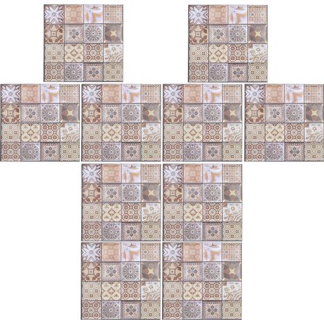 10 autocollants muraux 3D PVC antidérapants pour cuisine salle de bain, décor adhésif carrelage