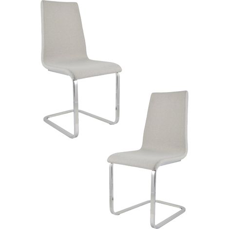 Tommychairs 2 London chairs, steel legs, wood seat and pearl grey fabric cover (1/5)