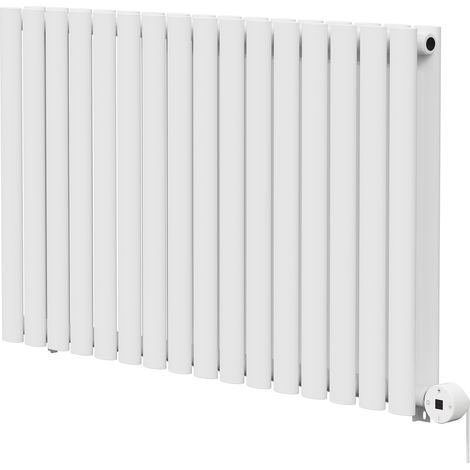 Boone White 600mm x 960mm Horizontal Digital Thermostatic Electric Double Panel Radiator (1/5)