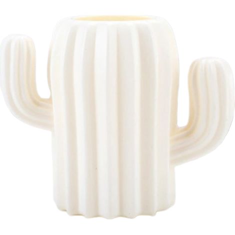 Organizador de escritorio multifuncional con forma de cactus (plástico, 13,5 × 11,5 cm, blanco/rosa/verde) (1/4)
