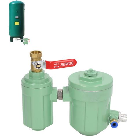 Purgeur automatique à haut débit HDP-B-CZ pour compresseurs d'air et réservoirs d'air, avec tuyau d'installation et vanne de purge assortis : entrée G1/2", sortie G1/4". (1/5)