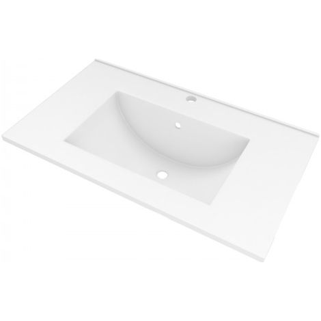 Vasque à encastrer rectangulaire en céramique – 81 x 46 x 17 cm - AURLANE (1/3)