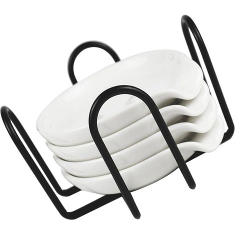 Juego de cucharas de cerámica y soporte para utensilios