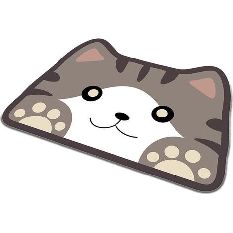 Fußmatte – Kristall-Samt mit Katzenmotiv – Saugfähig und rutschfest für Bad, Schlafzimmer und Wohnzimmer – 40 x 60 cm – 1 Stück (1/5)