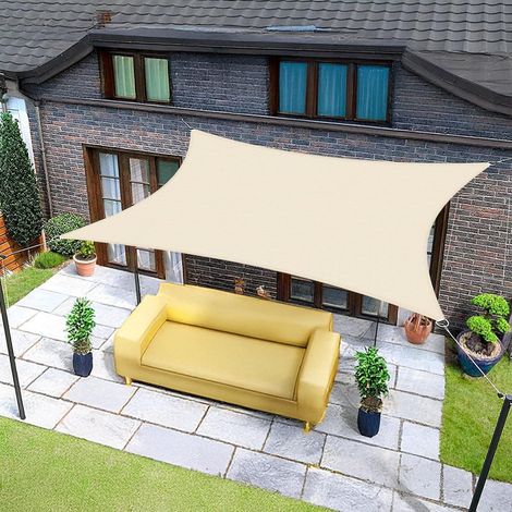 Sonnensegel 3x3m Wasserdicht UV Schutz 95 Garten 3x3 Helles Khaki (1/5)