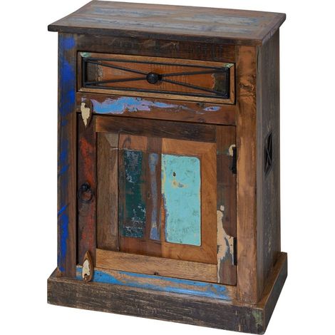 Badkommode Altholz 55x34x73 mehrfarbig lackiert NATURE OF SPIRIT 100 (1/3)