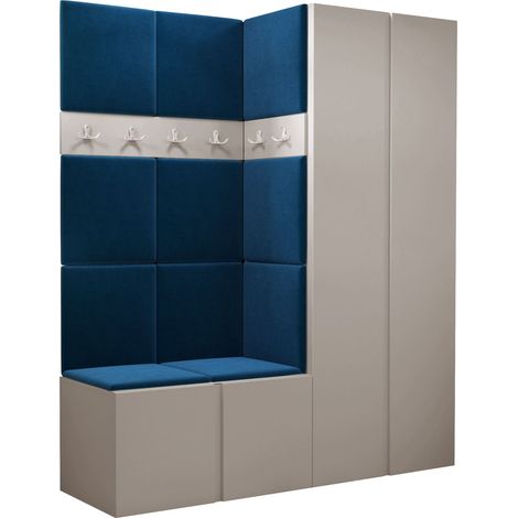 Conjunto para recibidor Pinis III, Manila 26, 186x158x46cm, Aglomerado laminado, Tapiz, Colocada, Montada en la pared