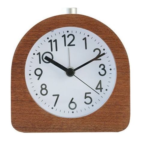 Reisewecker aus Holz, geräuschloser analoger Wecker, tickfrei, mit ansteigendem Weckton, schwarzes Holz (1/4)